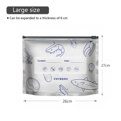 🔥Limited-time discount ✨(30pcs )Reusable Aluminum Foil Sealable Storage Bags, Stand Up Foil Sealable Bags with Label and Zip Lock for Vegetable Fruit Meat
