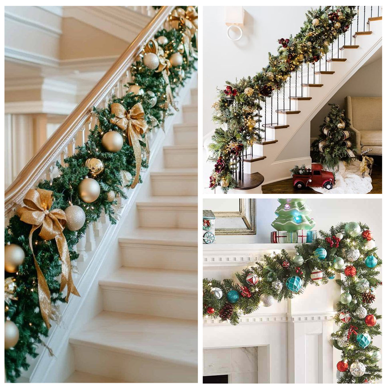 🎄🎅 Artificial Cedar Garland🇺🇸Green Pine Garland for Table, Mantel, Wall – Perfect for Indoor & Outdoor Christmas Decorations