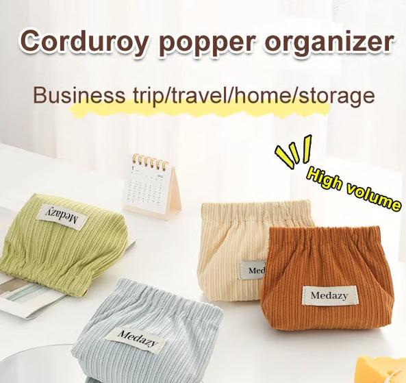 Corduroy Elastic Hair Tie Organizer