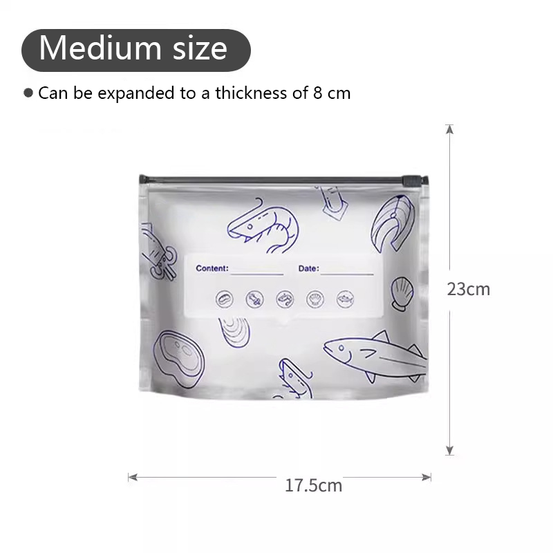 🔥Limited-time discount ✨(30pcs )Reusable Aluminum Foil Sealable Storage Bags, Stand Up Foil Sealable Bags with Label and Zip Lock for Vegetable Fruit Meat