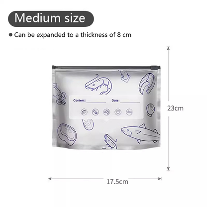 🔥Limited-time discount ✨(30pcs )Reusable Aluminum Foil Sealable Storage Bags, Stand Up Foil Sealable Bags with Label and Zip Lock for Vegetable Fruit Meat